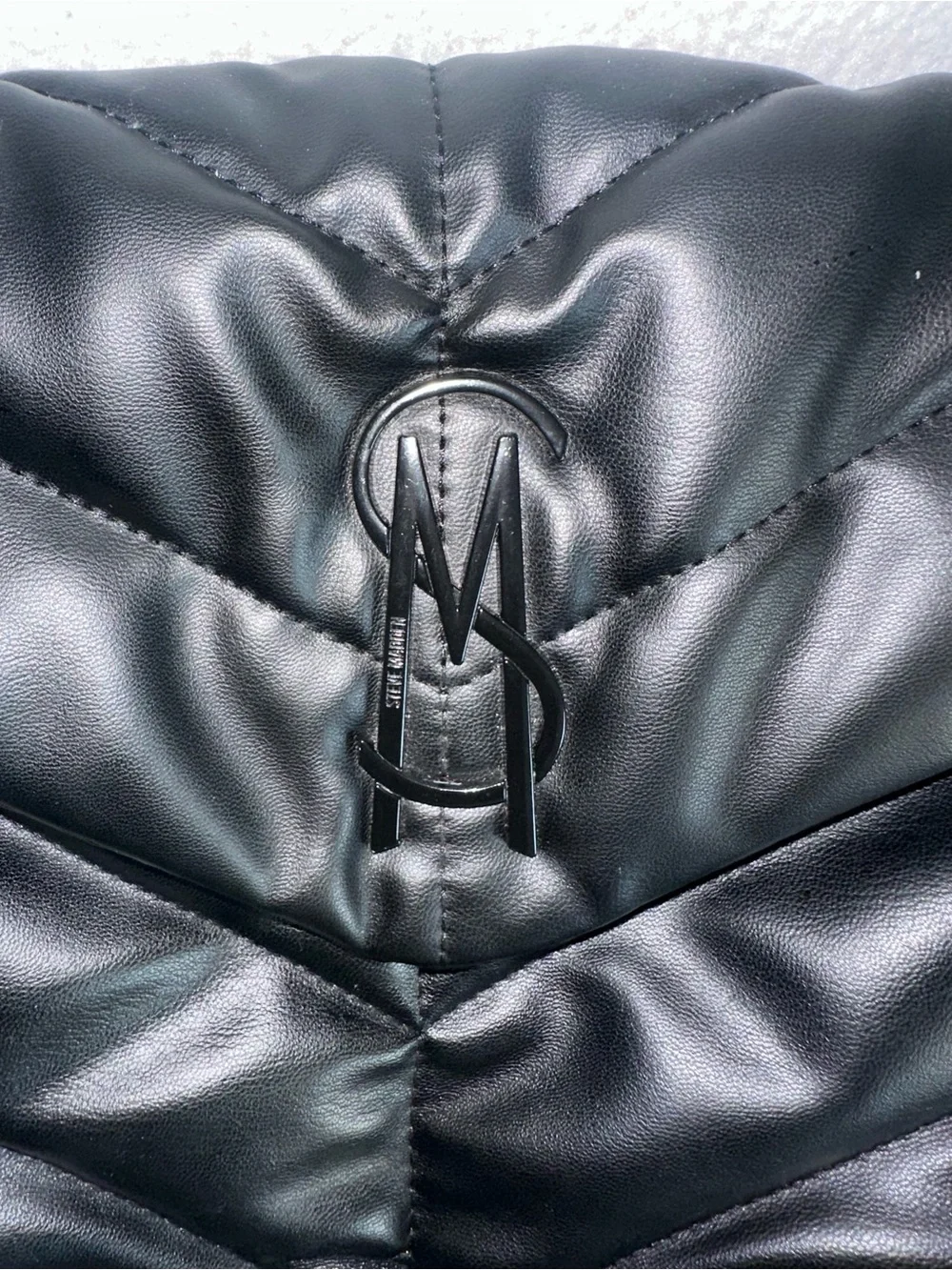 Steve Madden Black Quilted Chain-Handle Shoulder Bag